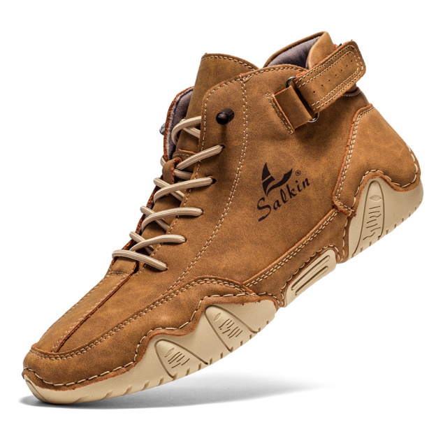 Italian Handmade Suede High Boots for Men Waterproof Leather Sneakers Chukka