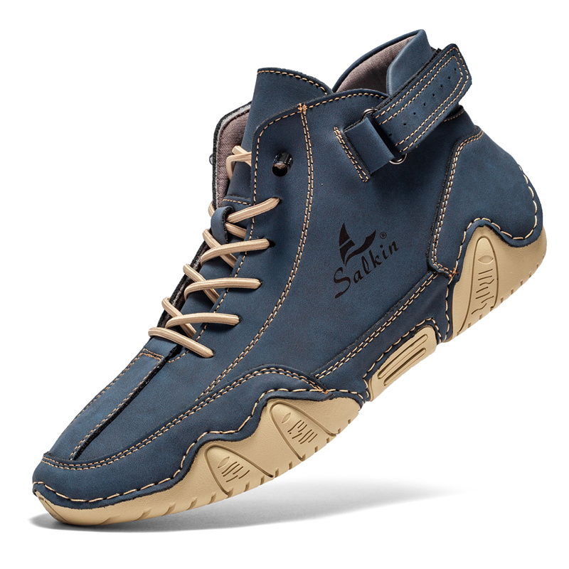 Italian Handmade Suede High Boots for Men Waterproof Leather Sneakers Chukka