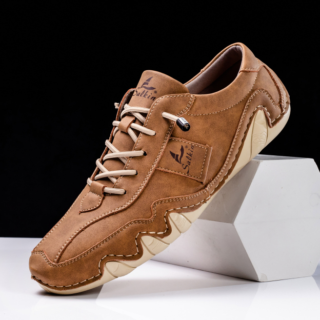 Clearance!!!⏱️🔥Men's Daily Lightweight Quick-Drying Arch Support Lace-Free Design Walking Shoes