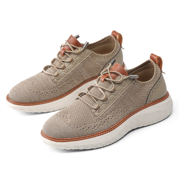 Men's Breathable Knit Mesh Casual Sneakers, Lightweight Non-Slip Shoes with Soft Interior Lining