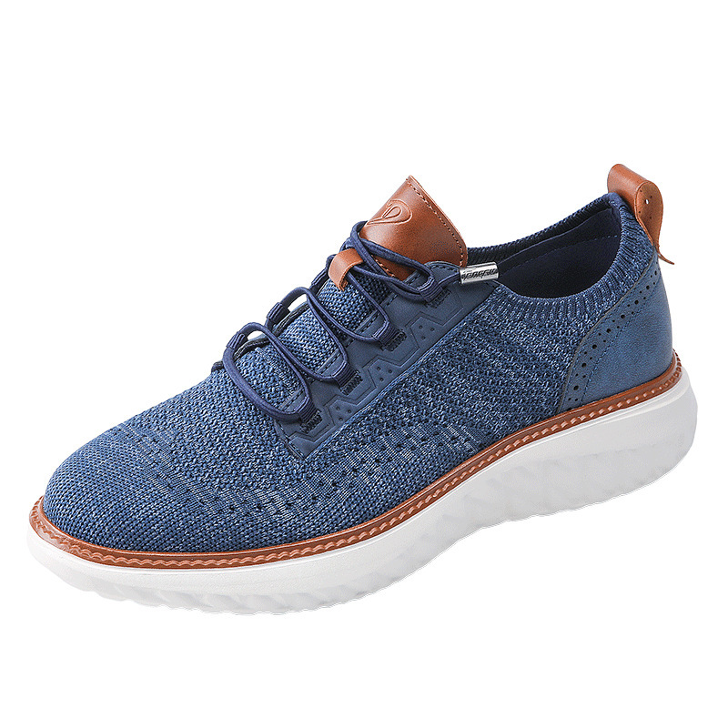 Men's Breathable Knit Mesh Casual Sneakers, Lightweight Non-Slip Shoes with Soft Interior Lining
