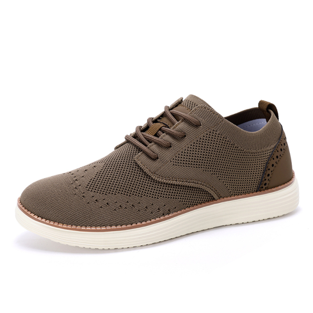 Men's Mesh Oxford Sneakers – Lightweight Casual Walking Shoes with Arch Support, Breathable Lace-Up Fashion Sneakers