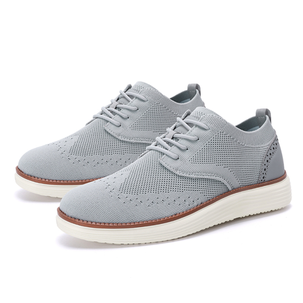 Men's Mesh Oxford Sneakers – Lightweight Casual Walking Shoes with Arch Support, Breathable Lace-Up Fashion Sneakers