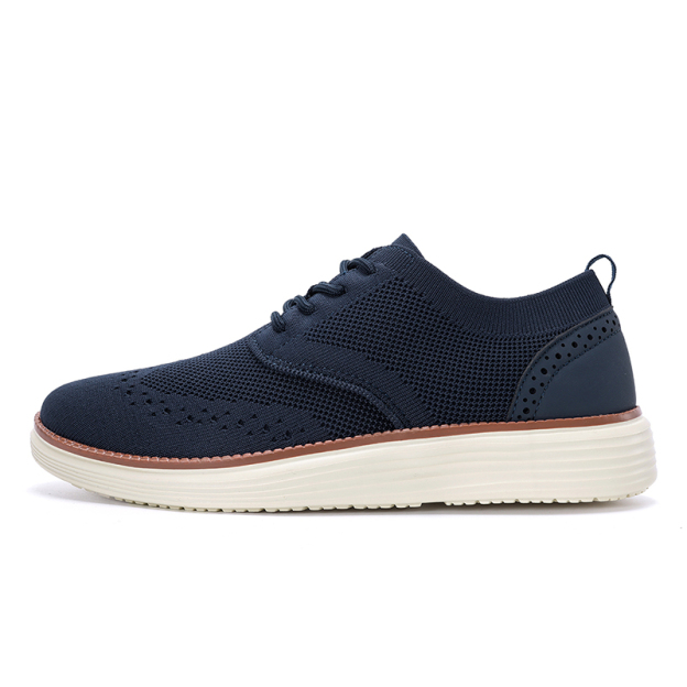 Men's Mesh Oxford Sneakers – Lightweight Casual Walking Shoes with Arch Support, Breathable Lace-Up Fashion Sneakers