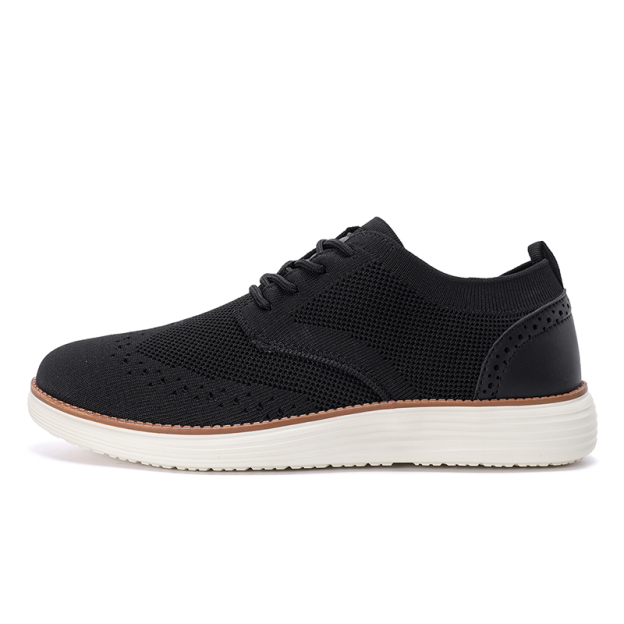 Men's Mesh Oxford Sneakers – Lightweight Casual Walking Shoes with Arch Support, Breathable Lace-Up Fashion Sneakers