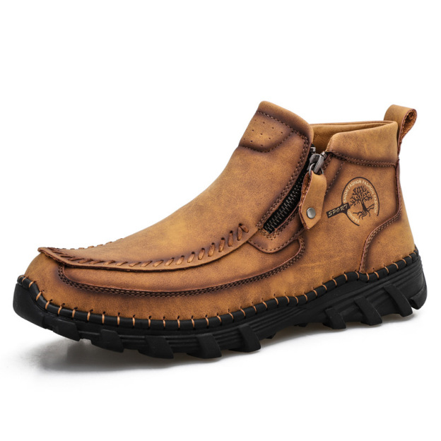 (🔥Clearance sale🔥 )  Men's Vintage Casual Soft And Breathable Side Zipper Cowhide Leather Boots