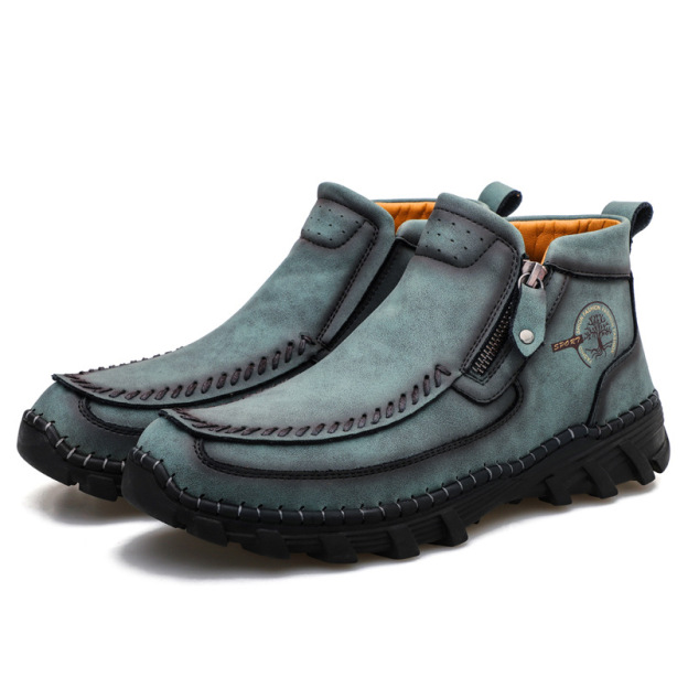 (🔥Clearance sale🔥 )  Men's Vintage Casual Soft And Breathable Side Zipper Cowhide Leather Boots