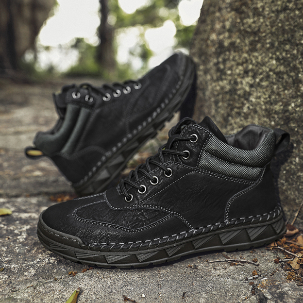 ⏰Limited Time Sale 70% OFF - Men's Handmade Leather Boots - Wide Toe Arch Support Aankle Support