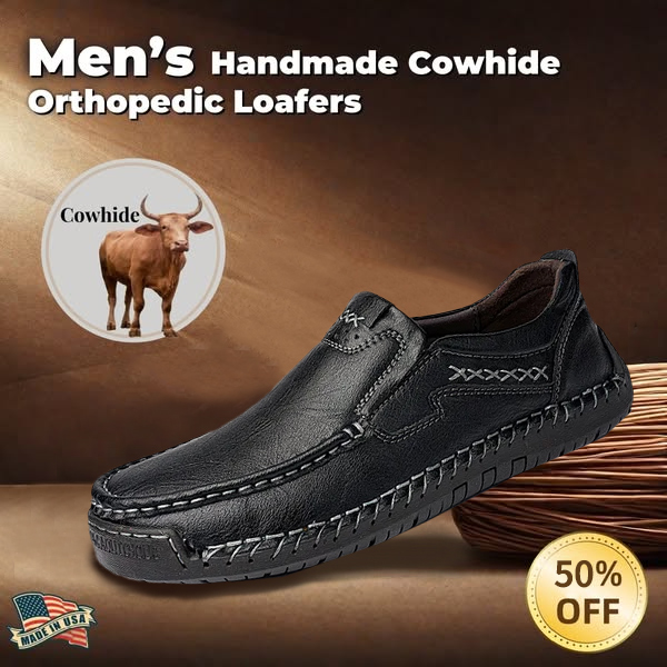 ⏰Hot Sale 50% OFF🔥 Men’s Premium Leather Loafers - Arch Support & Wide Fit Slip-On Shoes