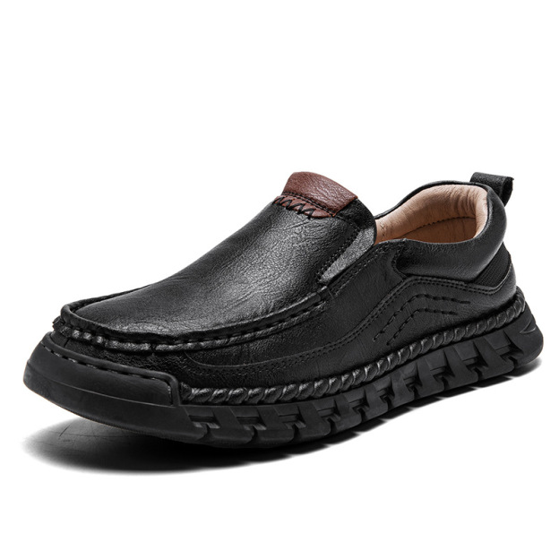 Men's Casual Leather Split Flat Loafers