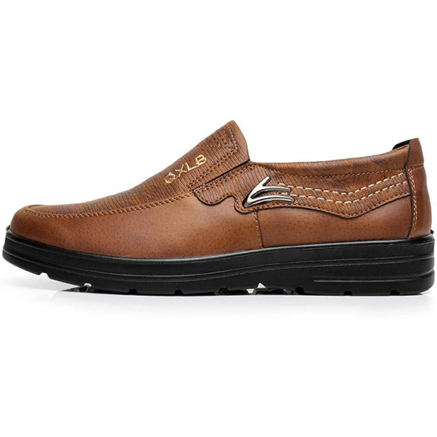 (⏰Last day 40% OFF🔥)Men's Genuine Leather Breathable Lightweight  Slip-On Orthopedic Walking Shoes
