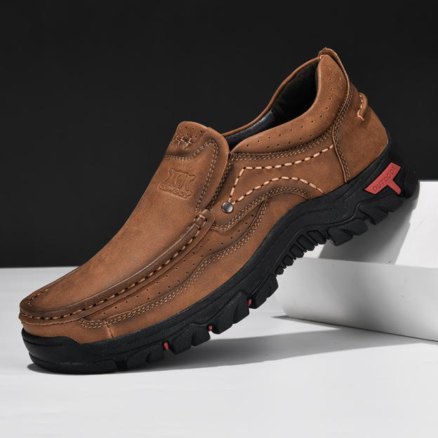 ⏰Promotion - 50% OFF🔥 Men's Handcrafted Wide Toe Outdoor Loafers | Arch Support Leather Shoes