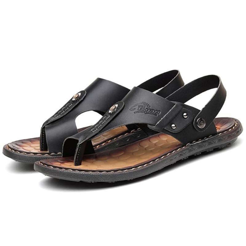Men's Summer Genuine Sandals Beach Slippers Casual Shoes Flip-flops