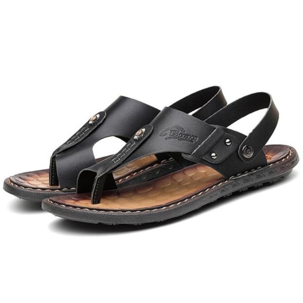 Men's Summer Genuine Sandals Beach Slippers Casual Shoes Flip-flops