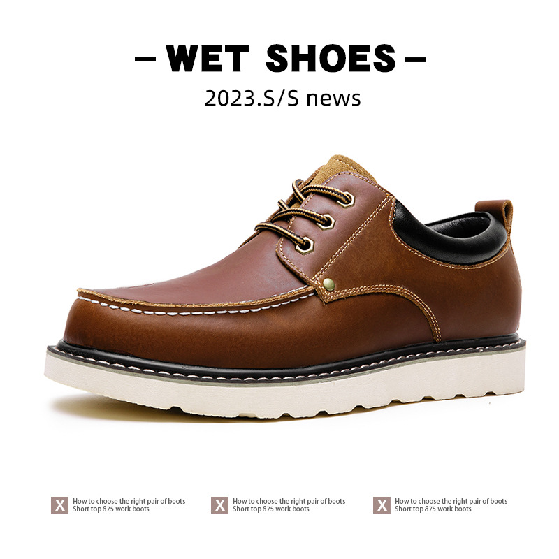 Men's Genuine Leather Moccasin Business Boots Outdoor Casual Maden Shoes