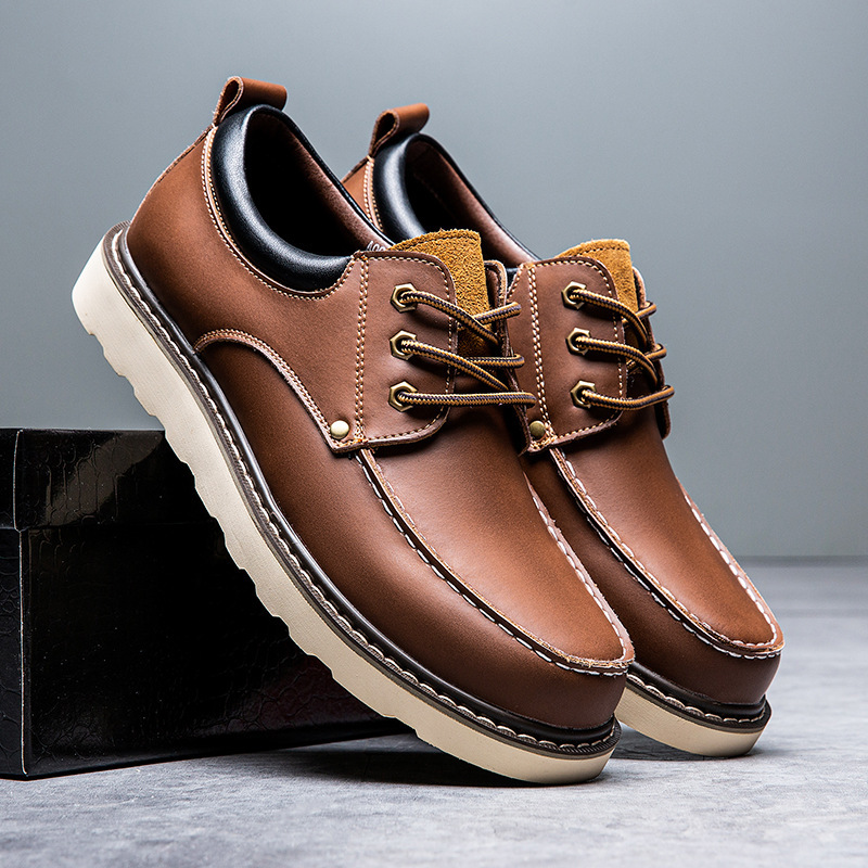 Men's Genuine Leather Moccasin Business Boots Outdoor Casual Maden Shoes