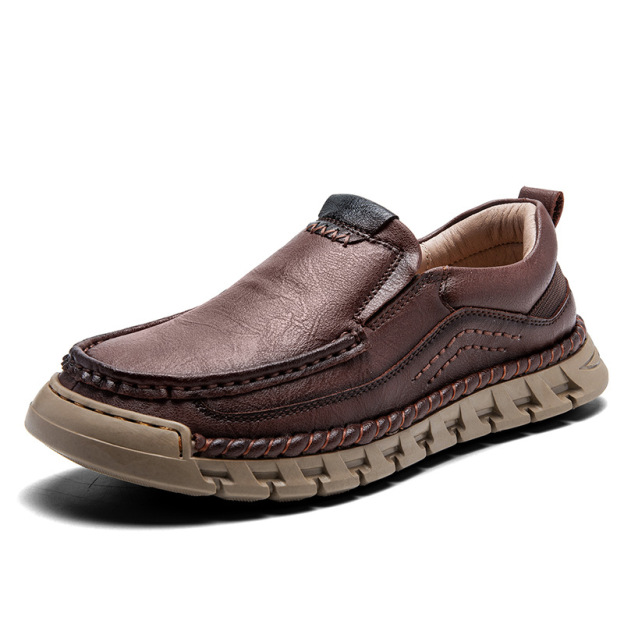 Men's Casual Leather Split Flat Loafers