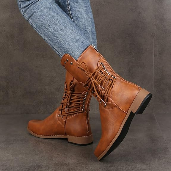 Chelsea Boots Leather Boots, Low-Heeled Thick Heel,Casual Women's Boots Pointed Toe Retro Ankle Motorcycle Boots