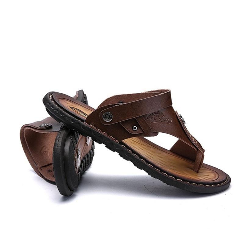 Men's Summer Genuine Sandals Beach Slippers Casual Shoes Flip-flops