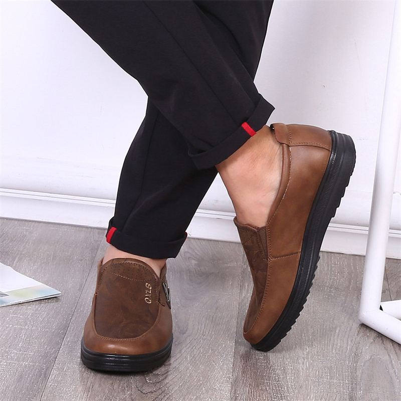 (⏰Last day 40% OFF🔥)Men's Genuine Leather Breathable Lightweight  Slip-On Orthopedic Walking Shoes