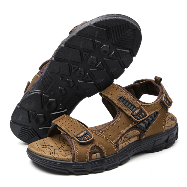 🌴Summer Sale🎁--50% OFF 🎉 Men Outdoor Casual Cowhide Leather Comfy Non-Slip Beach Sandals