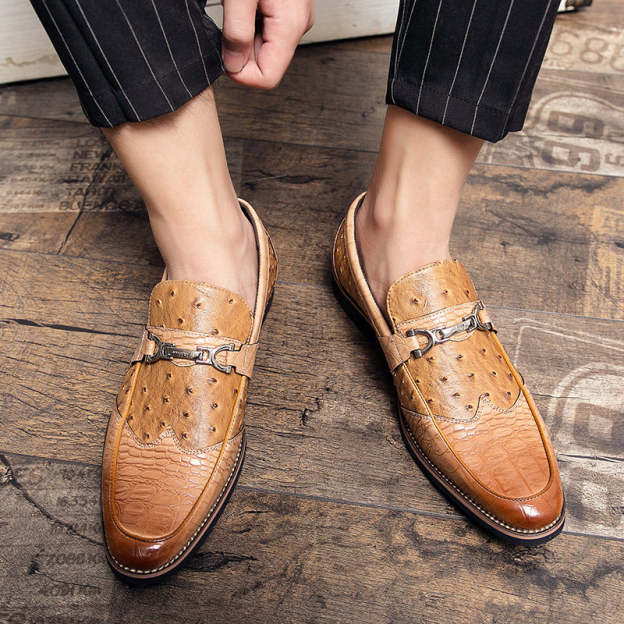 Men's british suit without laces loafers