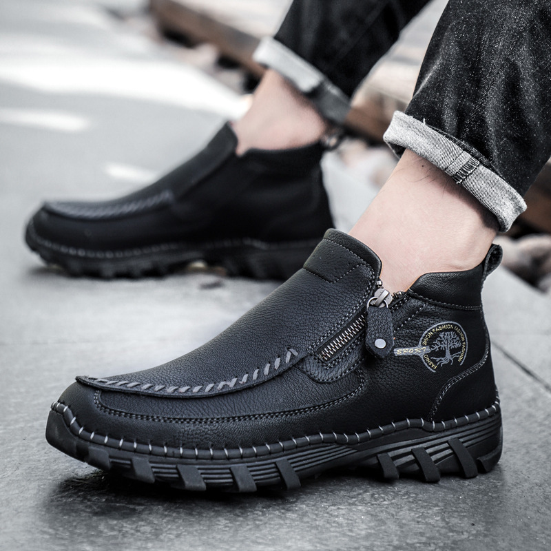(🔥Clearance sale🔥 )  Men's Vintage Casual Soft And Breathable Side Zipper Cowhide Leather Boots