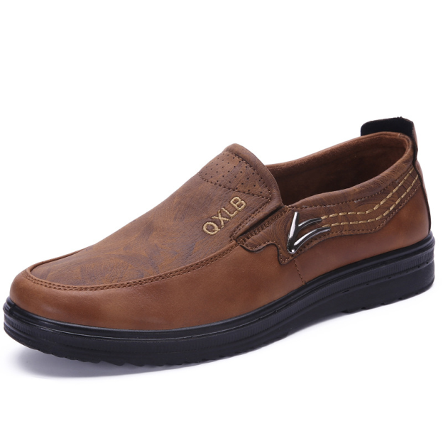(⏰Last day 40% OFF🔥)Men's Genuine Leather Breathable Lightweight  Slip-On Orthopedic Walking Shoes