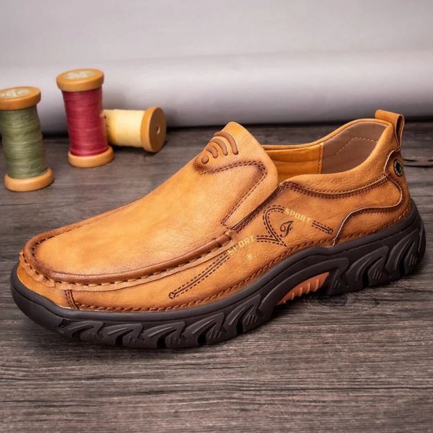 Men's handmade genuine leather orthopedic loafers