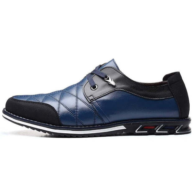 Large Size Men Plaid Leather Soft Lace Up Comfy Casual Shoes