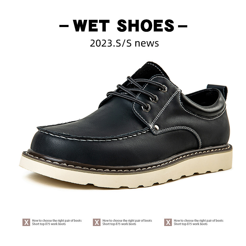 Men's Genuine Leather Moccasin Business Boots Outdoor Casual Maden Shoes