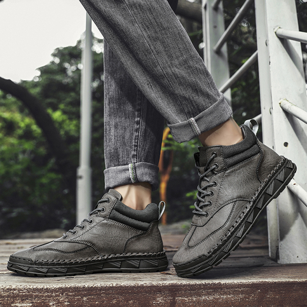 ⏰Limited Time Sale 70% OFF - Men's Handmade Leather Boots - Wide Toe Arch Support Aankle Support