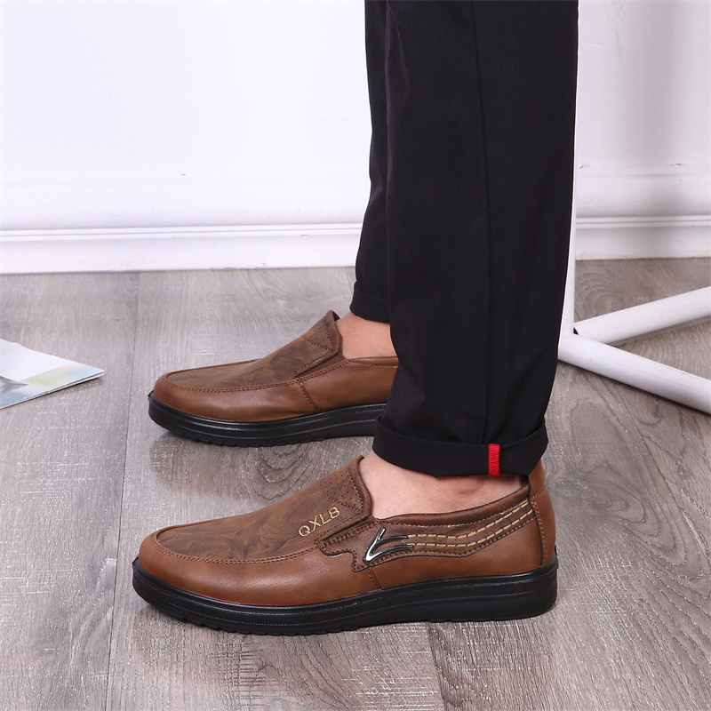 (⏰Last day 40% OFF🔥)Men's Genuine Leather Breathable Lightweight  Slip-On Orthopedic Walking Shoes