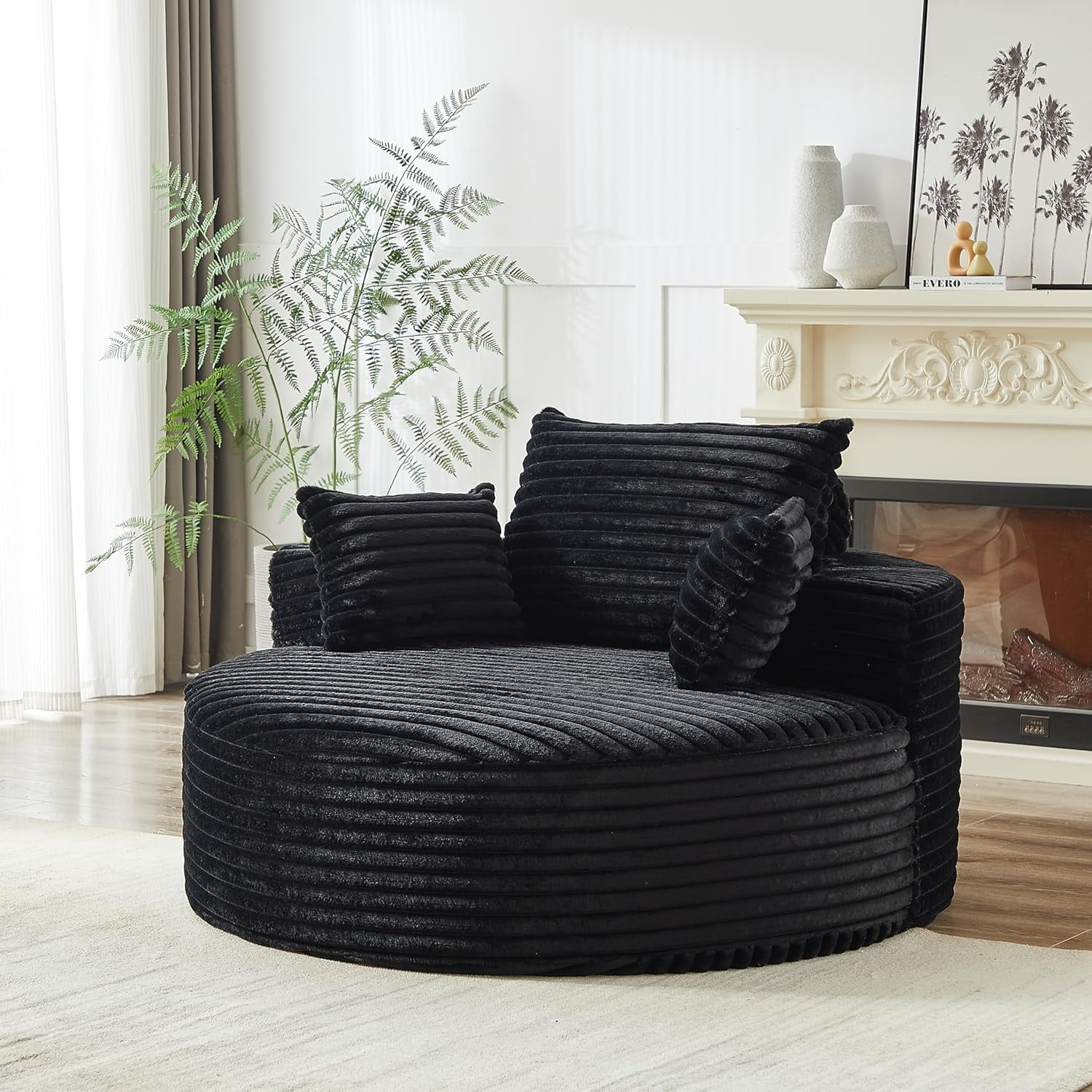 Limited Clearance Sale - 59" O-Shape Modular Couch, Plush Corduroy Fabric, No Assembly Required