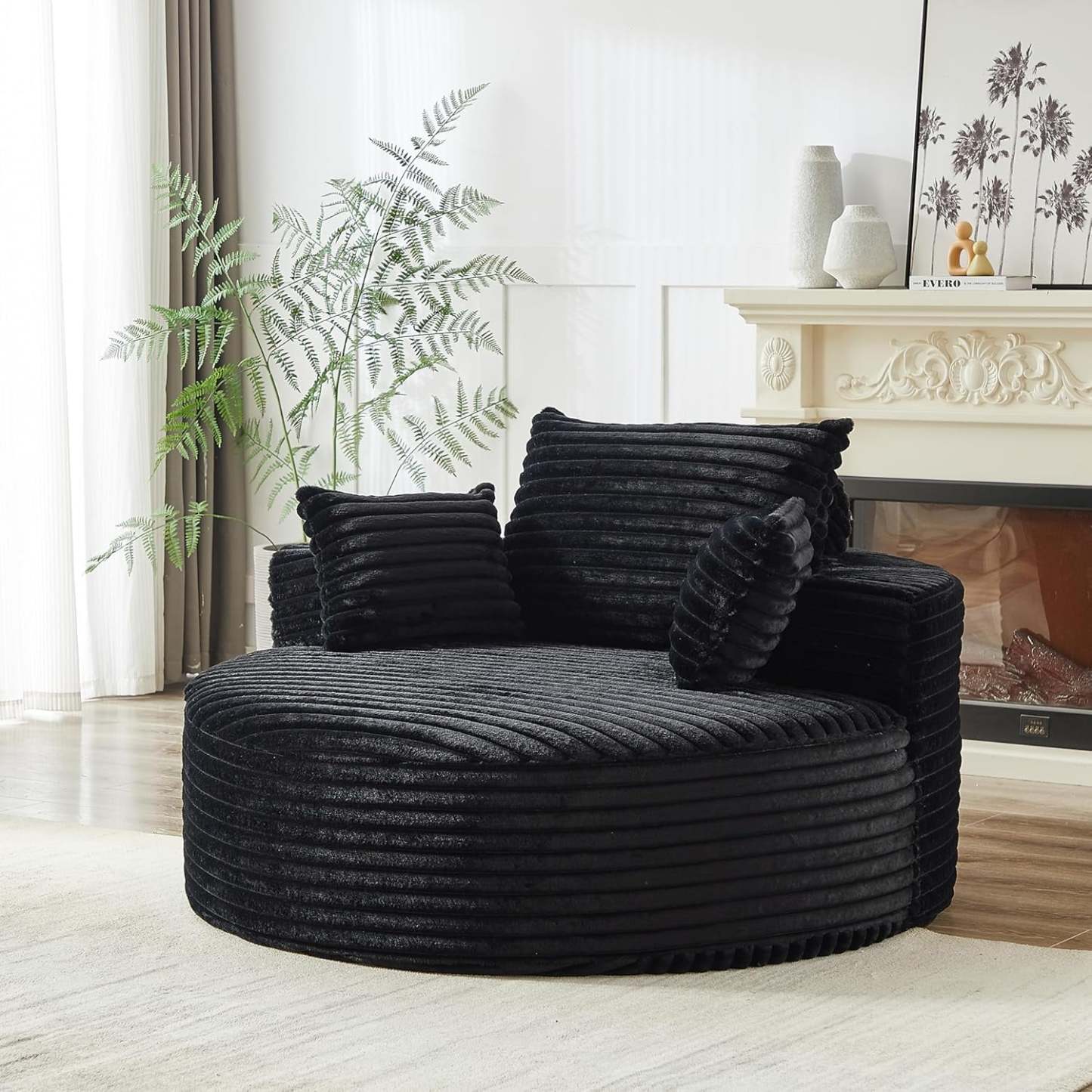 Limited Clearance Sale - 59" O-Shape Modular Couch, Plush Corduroy Fabric, No Assembly Required