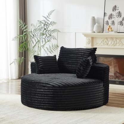 Limited Clearance Sale - 59" O-Shape Modular Couch, Plush Corduroy Fabric, No Assembly Required