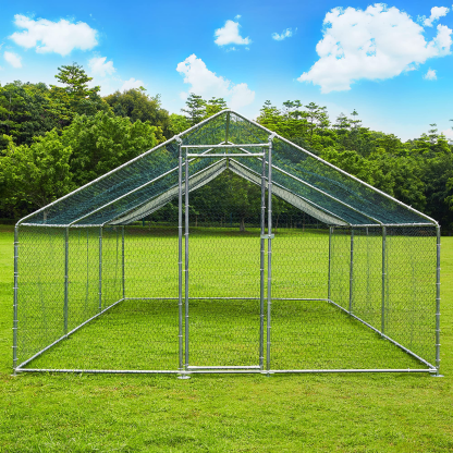 [Home&Garden]Extra Large Metal Chicken Coop Walkin Poultry Cage Rabbits Habitat Cage