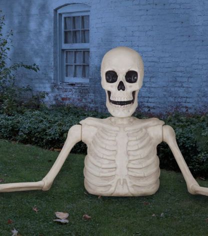 New! 5ft Halloween White Ground Breaking Skeleton