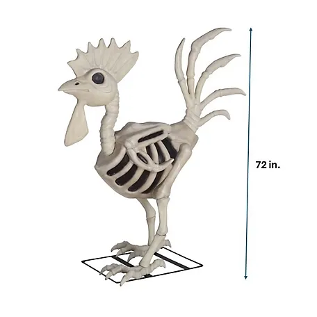 New! Red Shed 6 ft. Halloween Skeleton Rooster
