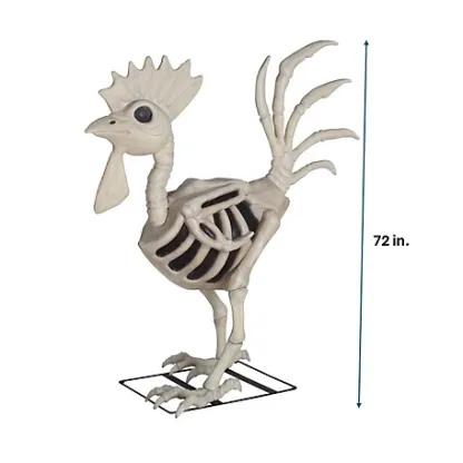 New! Red Shed 6 ft. Halloween Skeleton Rooster