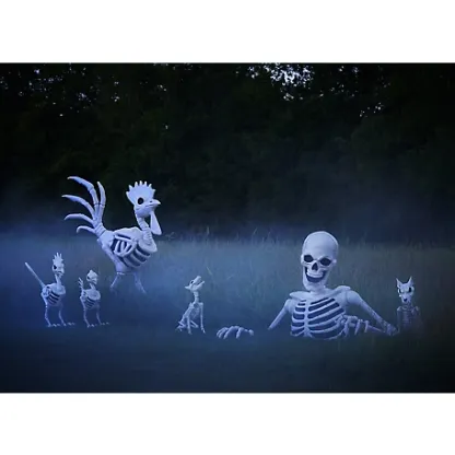New! Red Shed 36 in. Halloween Rooster Skeleton