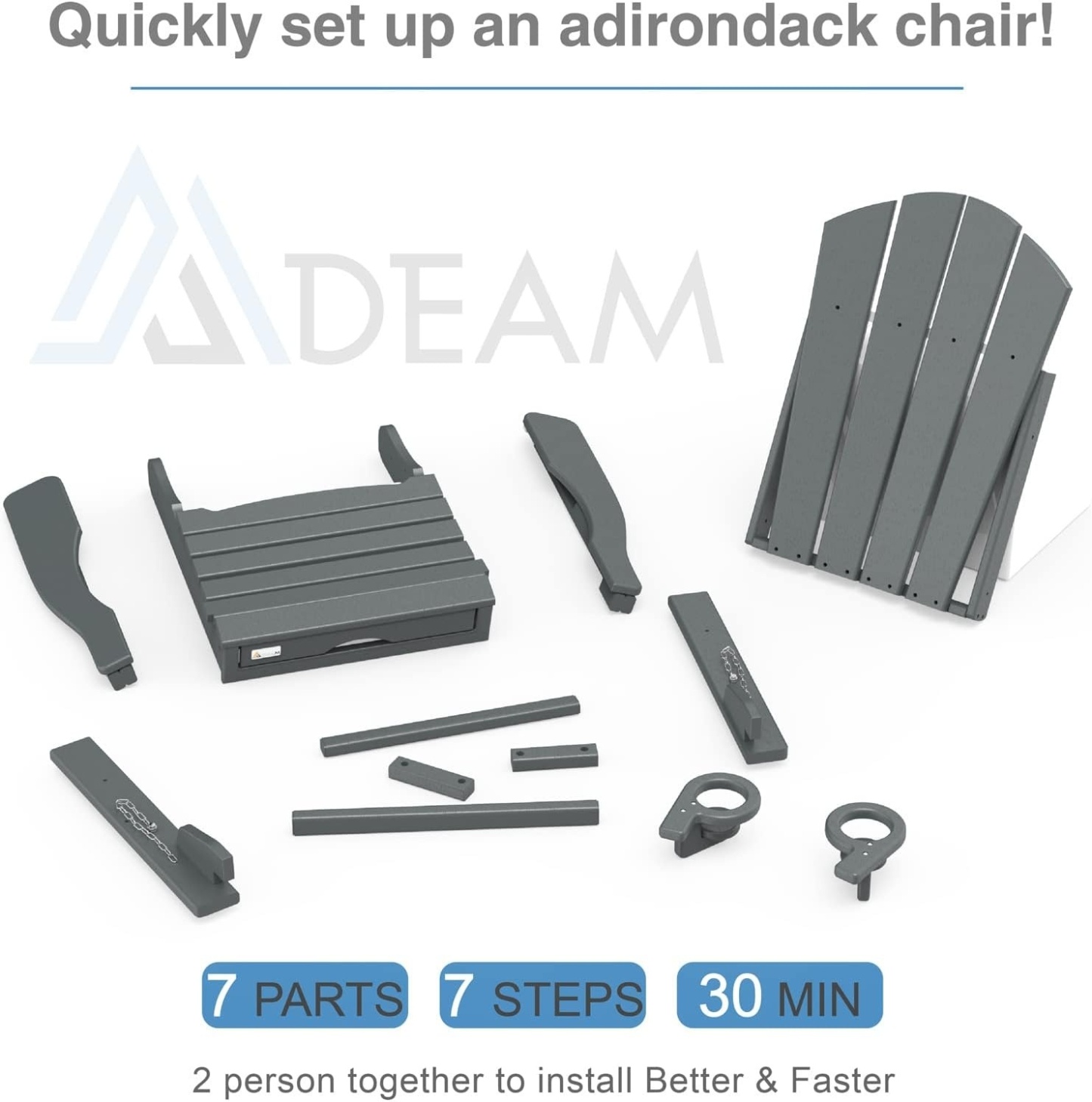 Last Day Clearance Sale=⛱️Mdeam Folding Outdoor Adirondack Chairs Weather Resistant for Patio