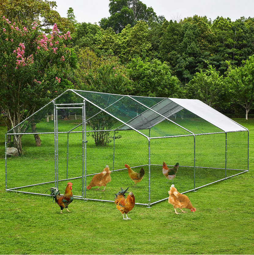 [Home&Garden]Extra Large Metal Chicken Coop Walkin Poultry Cage Rabbit