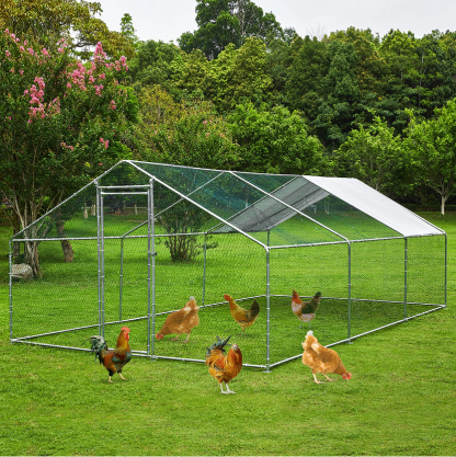 [Home&Garden]Extra Large Metal Chicken Coop Walkin Poultry Cage Rabbit