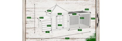 🔥Outdoor Wooden Chicken Coop with Ramp, Nesting Box, Wire Mesh Run, Waterproof