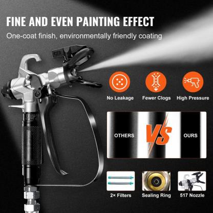 Stand Airless Paint Sprayer 3000PSI 750W for Home Interior & Exterior Furniture & Fences, Handheld Paint Sprayer with Hose