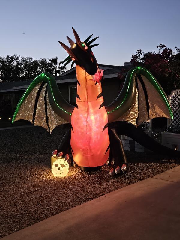 Pre-Lit Inflatable Dragon