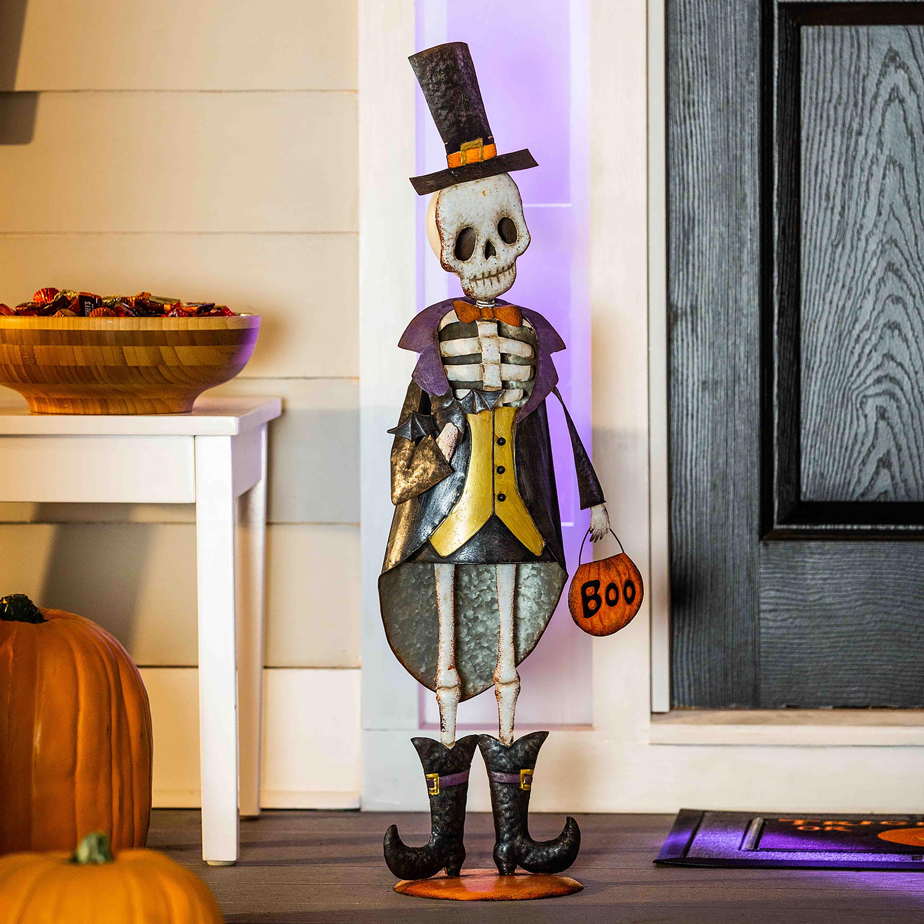 Outdoor Formal Skeleton Halloween Garden Statue