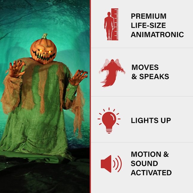Haunted Hill Farm 4-ft Freestanding Talking Lighted Scarecrow Animatronic