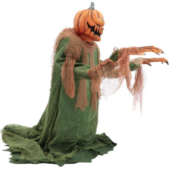 Haunted Hill Farm 4-ft Freestanding Talking Lighted Scarecrow Animatronic
